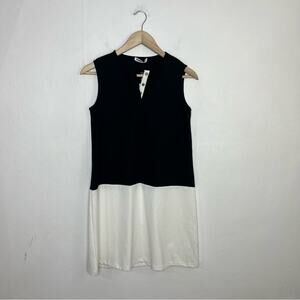 NWT Marie Hell Black White Tunic Shift Mini Mod Retro Dress Sustainable Small